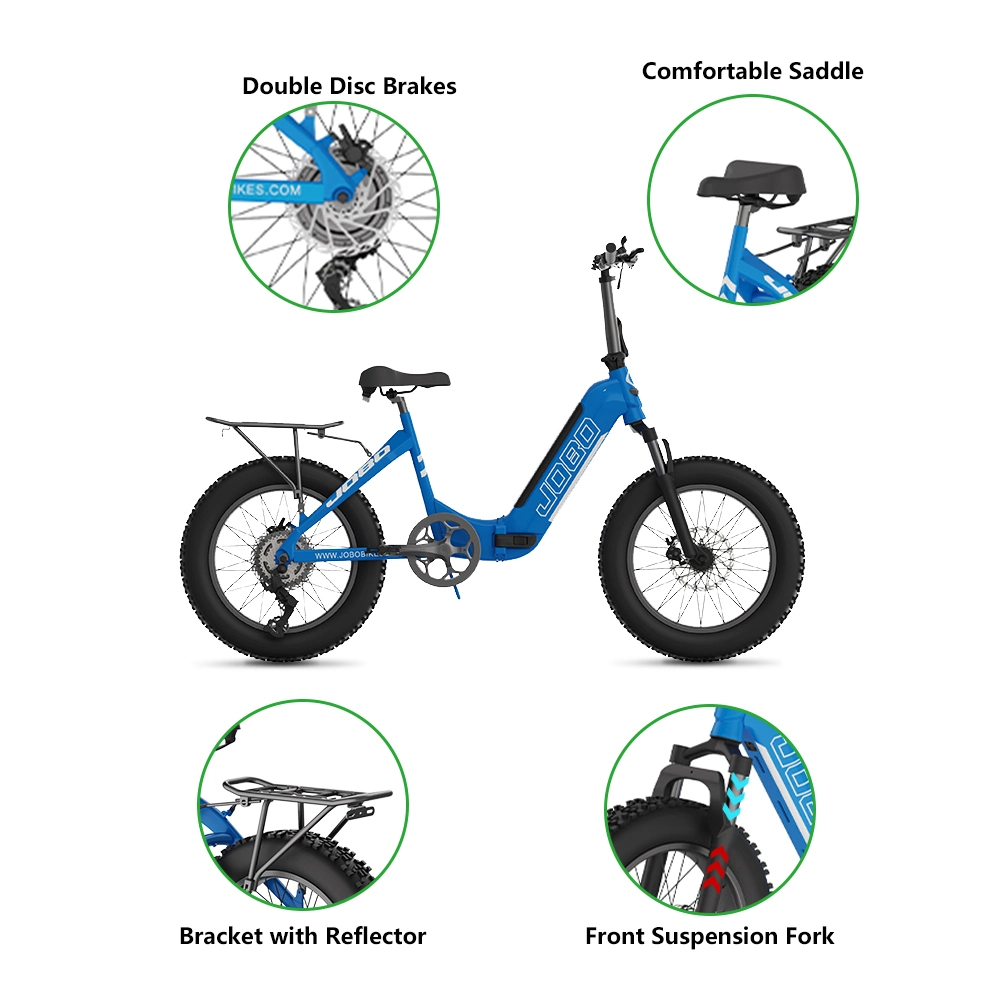 Aluminum Alloy 8h 32km/H 48V350W 20 Inch Hub Motor Foldable Fat Tire Electric Bike with EU Facotry